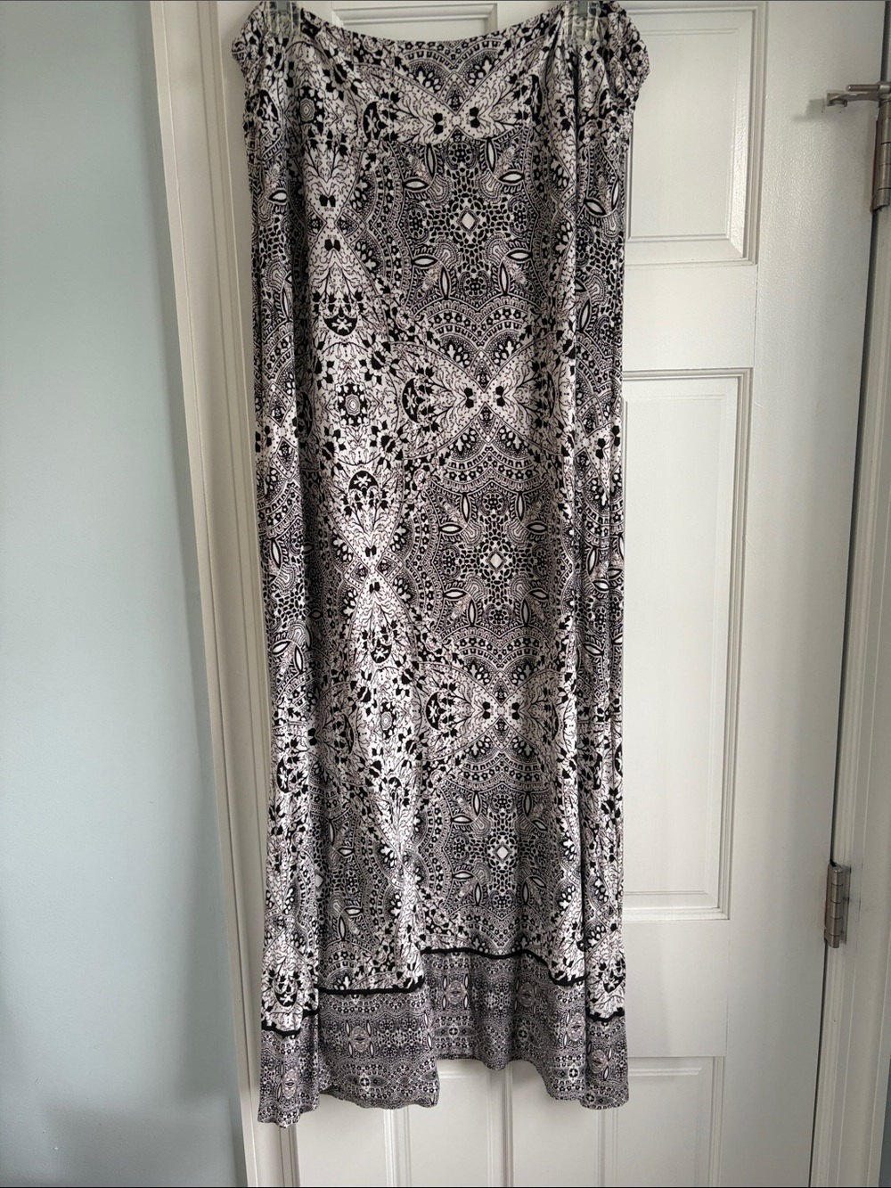 Cynthia Rowley Black and White Printed Maxi Skirt